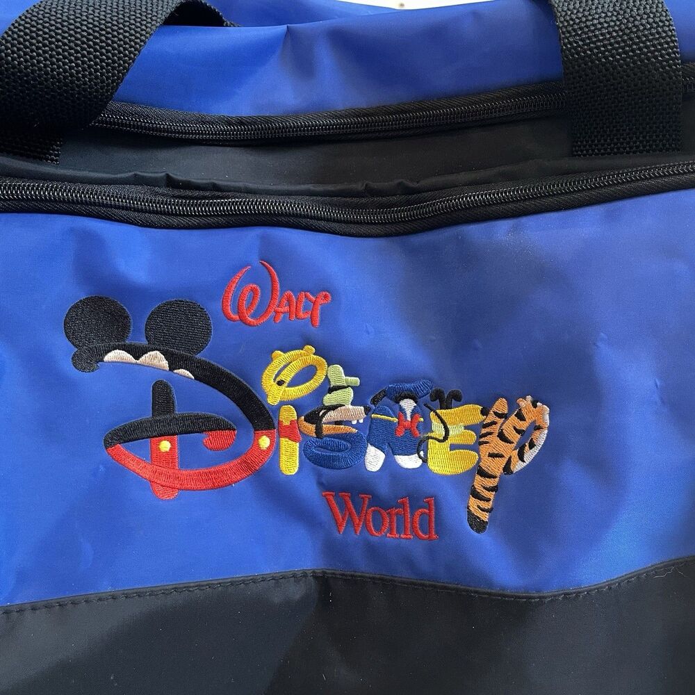 Walt Disney World Vintage Y2K Duffle Travel Bag Embroidered Character - Picture 2 of 6